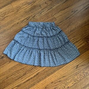 ROMWE Blue Bubble Midi Skirt Tiered Casual